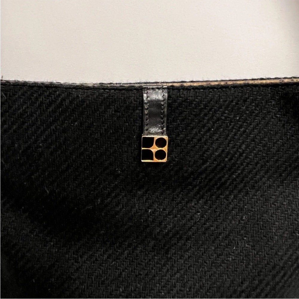 ❤️SOLD❤️ Kate Spade Wool Bag Black Animal Print Pony Hair‎ Trim Made in Italy - Picture 6 of 11